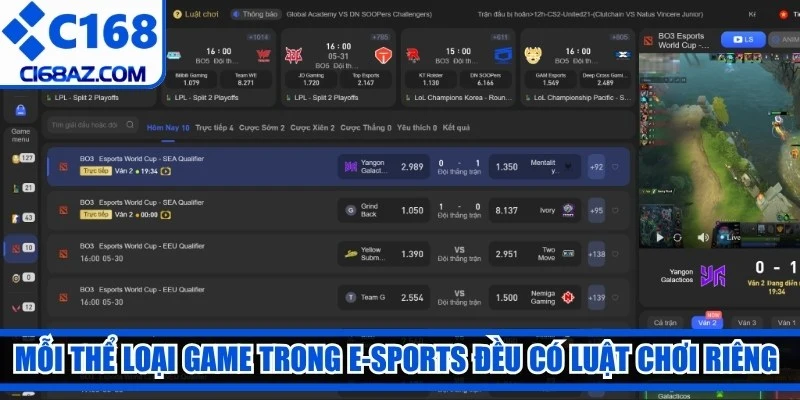 Mỗi thể loại game trong E-sports đều có cơ chế và luật chơi riêng biệt