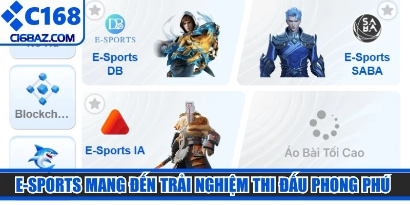 E-sports mang đến trải nghiệm thi đấu phong phú với nhiều bộ môn khác nhau